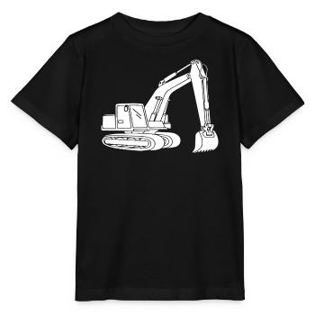 Bagger Silhouette Baugeräteführer Tiefbau - Stanley/Stella Kinder T-Shirt MINI CREATOR  - Schwarz - Vorne - Mikhail (115cm)