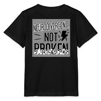 Neurodivergent Not Broken – Neurodiversity Pride - Stanley/Stella Kinder T-Shirt MINI CREATOR  - Schwarz - Vorne - Mikhail (115cm)