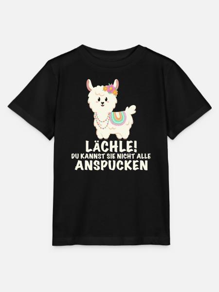 Lama lustiger Spruch Lächeln - Stanley/Stella Kinder T-Shirt MINI CREATOR - Schwarz