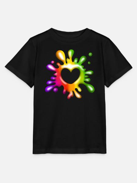 Herz Klecks - Farbenfrohe Liebe - Stanley/Stella Kinder T-Shirt MINI CREATOR - Schwarz