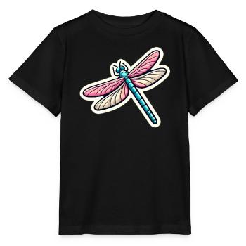 Libellule au pastel - T-shirt bio MINI CREATOR Stanley/Stella Enfant - noir - Devant - Mikhail (115cm)