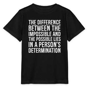 the difference between the impossible and the - Stanley/Stella MINI CREATOR Kids’ T-Shirt - black - Front - Mikhail (115cm)