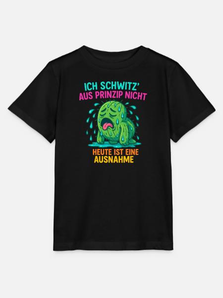 Witziges Kaktus Design – „Ich schwitz’ aus Prinzip - Stanley/Stella Kinder T-Shirt MINI CREATOR - Schwarz