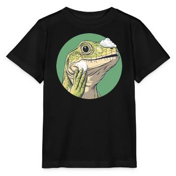 Echse beim Rasieren – Glatt wie nie! - Stanley/Stella Kinder T-Shirt MINI CREATOR  - Schwarz - Vorne - Mikhail (115cm)