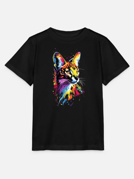 Serval Raubkatze Afrika Savannah Leopard Katzen - Stanley/Stella Kinder T-Shirt MINI CREATOR - Schwarz