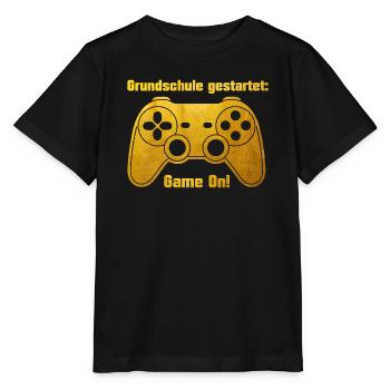 Enrollment - Game on - Game Console - gold-colored - Stanley/Stella MINI CREATOR Kids’ T-Shirt - black - Front - Mikhail (115cm)