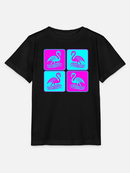 Flamingo Wellen Pop Art - Stanley/Stella Kinder T-Shirt MINI CREATOR - Schwarz