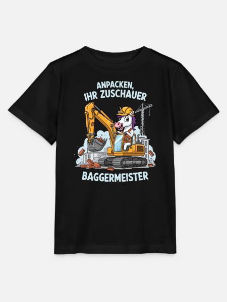 Einhorn Baggermeister - Stanley/Stella Kinder T-Shirt MINI CREATOR - Schwarz