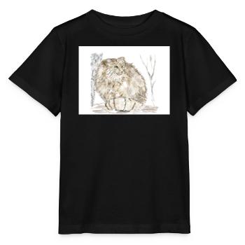 Manul wild cat - Stanley/Stella MINI CREATOR Kids’ T-Shirt - black - Front - Mikhail (115cm)