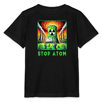 Stop Atom – Radioaktiver - Stanley/Stella Kinder T-Shirt MINI CREATOR  - Schwarz - Vorne - Mikhail (115cm)