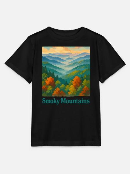 Smoky Mountains Art - Stanley/Stella Kinder T-Shirt MINI CREATOR - Schwarz