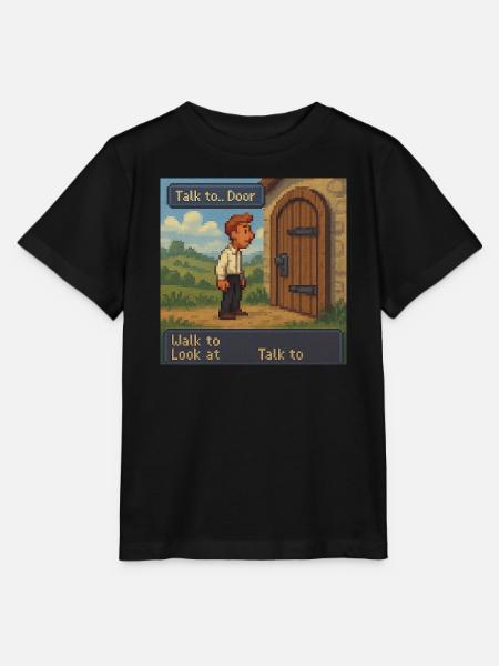 Talk to Door - Pixel Art Gaming - Stanley/Stella Kinder T-Shirt MINI CREATOR  - Schwarz