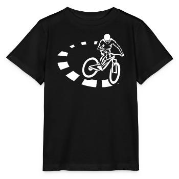 Mountainbike Shirt Radtrikot - Stanley/Stella Kinder T-Shirt MINI CREATOR  - Schwarz - Vorne - Mikhail (115cm)