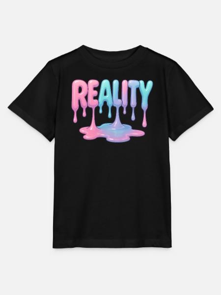 Reality - Tropfende Pastell Schrift - Stanley/Stella Kinder T-Shirt MINI CREATOR - Schwarz
