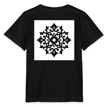 Detaillierte Schneeflocke mit Verzierung - Stanley/Stella Kinder T-Shirt MINI CREATOR  - Schwarz - Vorne - Mikhail (115cm)