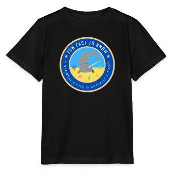 A Narwhal's tusk is actually a tooth - Stanley/Stella MINI CREATOR Kids’ T-Shirt - black - Front - Mikhail (115cm)
