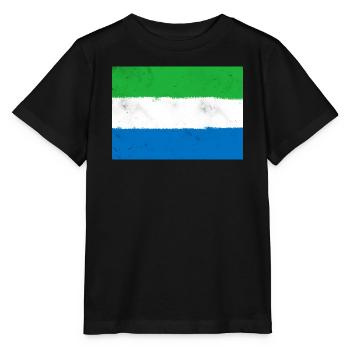 Flagge von Sierra Leone - Stanley/Stella Kinder T-Shirt MINI CREATOR  - Schwarz - Vorne - Mikhail (115cm)