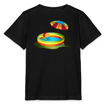 Pataugeoire colorée avec parasol et ballon - T-shirt bio MINI CREATOR Stanley/Stella Enfant - noir - Devant - Mikhail (115cm)