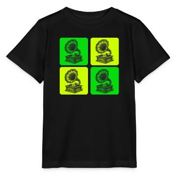 Gramophone Vintage Design - T-shirt bio MINI CREATOR Stanley/Stella Enfant - noir - Devant - Mikhail (115cm)