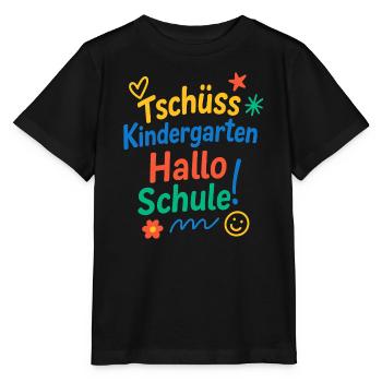 Tschüss Kindergarten Hallo Schule | Einschulung - Stanley/Stella Kinder T-Shirt MINI CREATOR  - Schwarz - Vorne - Mikhail (115cm)