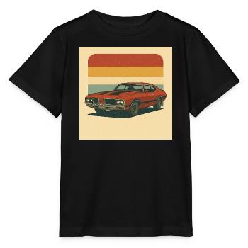 Retro Muscle Car Sonnengruß Design - Stanley/Stella Kinder T-Shirt MINI CREATOR  - Schwarz - Vorne - Mikhail (115cm)