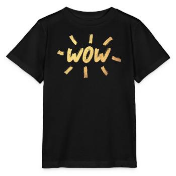 WOW pinceau or OMG écriture manuscrite style bande dessinée cool - T-shirt bio MINI CREATOR Stanley/Stella Enfant - noir - Devant - Mikhail (115cm)