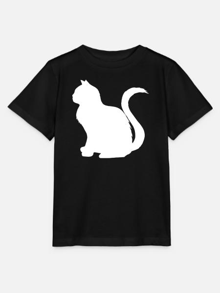 Katzen-Silhouette Minimalstil - Stanley/Stella Kinder T-Shirt MINI CREATOR  - Schwarz