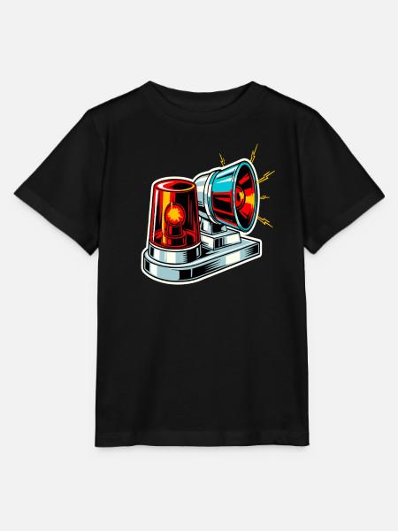 Feuerwehrsirene Warnlicht - Stanley/Stella Kinder T-Shirt MINI CREATOR - Schwarz