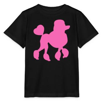 Caniche Chien Amour Amour Animal de compagnie Amour Rose Coeur - T-shirt bio MINI CREATOR Stanley/Stella Enfant - noir - Devant - Mikhail (115cm)