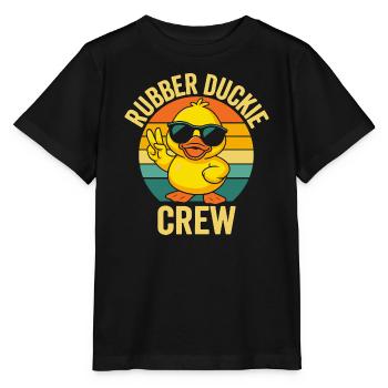 Rubber Duckie Crew Sunglasses Illustration - Stanley/Stella MINI CREATOR Kids’ T-Shirt - black - Front - Mikhail (115cm)