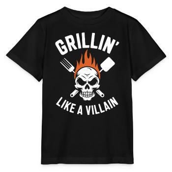Griller le crâne Inferno T-Shirt Design - T-shirt bio MINI CREATOR Stanley/Stella Enfant - noir - Devant - Mikhail (115cm)