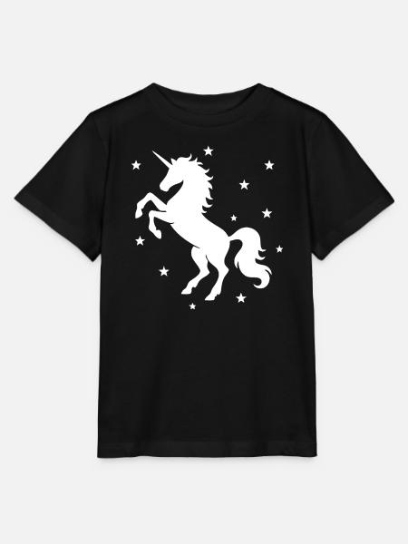 Mystische Einhorn-Nachtszene - Stanley/Stella Kinder T-Shirt MINI CREATOR  - Schwarz