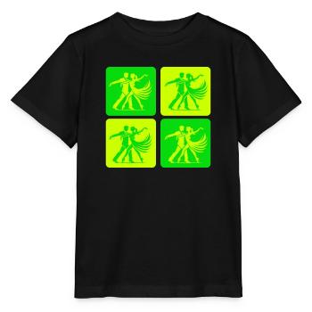 Elegantes Tanzpaar Vintage Look - Stanley/Stella Kinder T-Shirt MINI CREATOR  - Schwarz - Vorne - Mikhail (115cm)