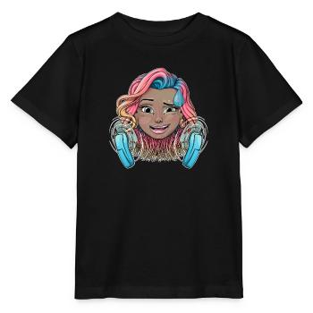 Fille chaude colorée avec des ventilateurs - T-shirt bio MINI CREATOR Stanley/Stella Enfant - noir - Devant - Mikhail (115cm)