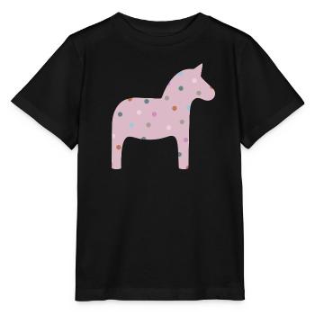 Dala Cheval Pois Pois Décoration Scandinave - T-shirt bio MINI CREATOR Stanley/Stella Enfant - noir - Devant - Mikhail (115cm)