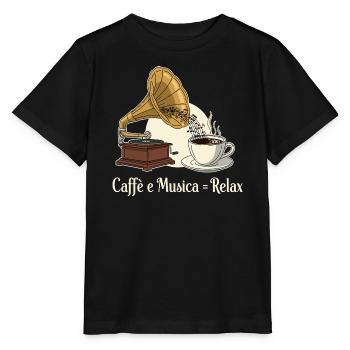 Caffè e Musica = Se détendre - T-shirt bio MINI CREATOR Stanley/Stella Enfant - noir - Devant - Mikhail (115cm)