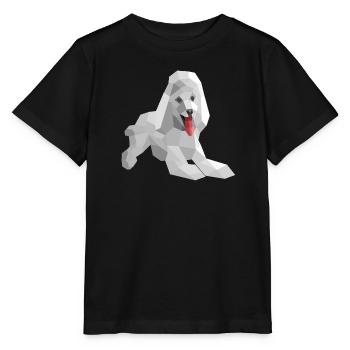 Eleganter Low-Poly-Pudel - Stanley/Stella Kinder T-Shirt MINI CREATOR  - Schwarz - Vorne - Mikhail (115cm)