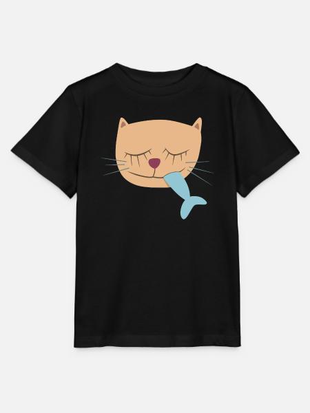 Hafen Katze Kopf Fisch maritim Kinder Deko Comic - Stanley/Stella Kinder T-Shirt MINI CREATOR - Schwarz
