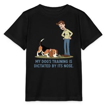 My dog's training is carried out by his nose. - Stanley/Stella MINI CREATOR Kids’ T-Shirt - black - Front - Mikhail (115cm)