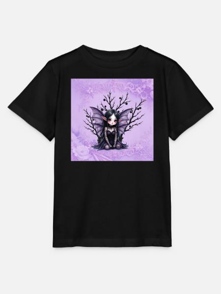 Vampir Fee Mädchen auf dunklem Baum - Stanley/Stella Kinder T-Shirt MINI CREATOR - Schwarz