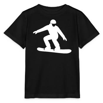 Snowboarder Silhouette Winterurlaub Wintersport - Stanley/Stella Kinder T-Shirt MINI CREATOR  - Schwarz - Vorne - Mikhail (115cm)