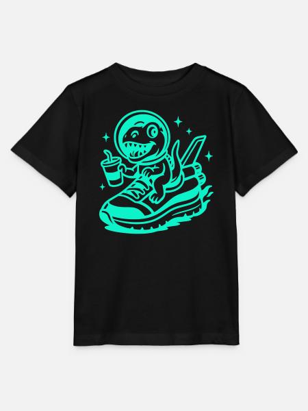 Space Fun Saurus Junior - Stanley/Stella Kinder T-Shirt MINI CREATOR - Schwarz