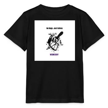 Pas de câlins, juste des couteaux. MERCREDI - T-shirt bio MINI CREATOR Stanley/Stella Enfant - noir - Devant - Mikhail (115cm)