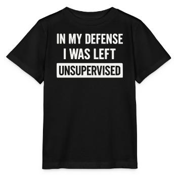 In my defense: unattended - Stanley/Stella MINI CREATOR Kids’ T-Shirt - black - Front - Mikhail (115cm)