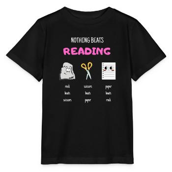 Nothing Beats Reading Rock Paper Scissors - Stanley/Stella MINI CREATOR Kids’ T-Shirt - black - Front - Mikhail (115cm)