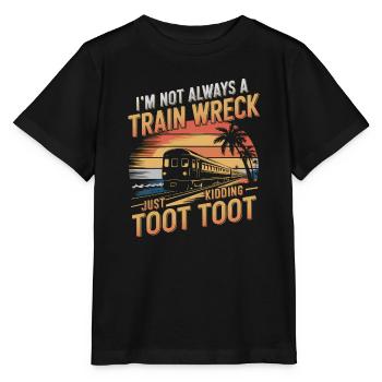Train Wreck Humor Sunset - Stanley/Stella MINI CREATOR Kids’ T-Shirt - black - Front - Mikhail (115cm)