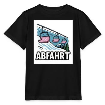 Remontée mécanique et motif montagne avec charme d’aventure - T-shirt bio MINI CREATOR Stanley/Stella Enfant - noir - Devant - Mikhail (115cm)