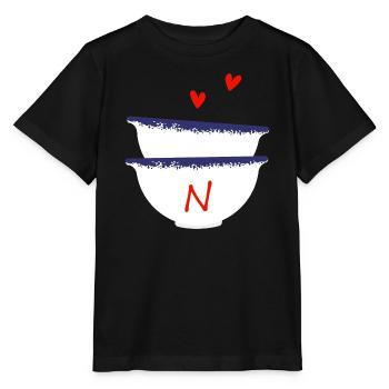 Lettre n bols breton - T-shirt bio MINI CREATOR Stanley/Stella Enfant - noir - Devant - Mikhail (115cm)