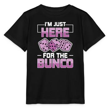 Just Here For Bunco Würfeln Spieleabend - Stanley/Stella Kinder T-Shirt MINI CREATOR  - Schwarz - Vorne - Mikhail (115cm)