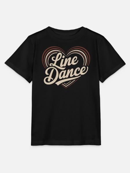 Herzförmiger Schriftzug Line Dance - Stanley/Stella Kinder T-Shirt MINI CREATOR - Schwarz